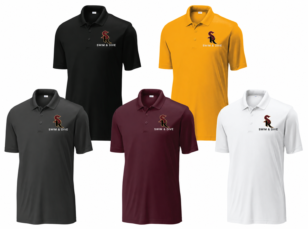 Polo Shirt with SR Swim and Dive Logo EMBROIDERED on Left Crest