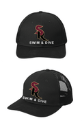 Snapback Hat with SR Logo Swim and Dive Embroidered on front middle