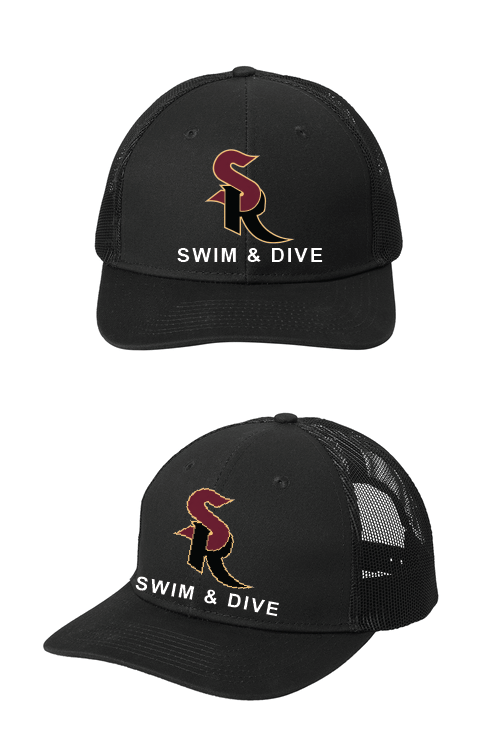 Snapback Hat with SR Logo Swim and Dive Embroidered on front middle